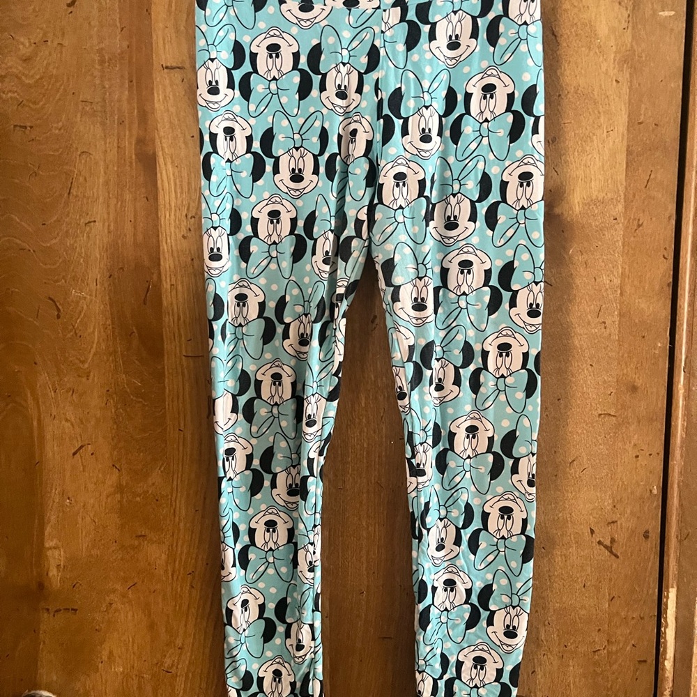 LuLaRoe Blue and Black Character Print Leggings